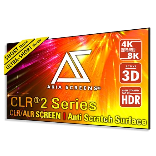 Image of Akia Screens ALR Projector Screen 103 Inch 16:9 - 4K /8K Ceiling Light Rejecting (CLR2) - 0.9 Gain - Short Throw & UST Compatible - Edge Free Fixed Frame - Indoor Home Theater Screen AK-NB103H-CLR2.