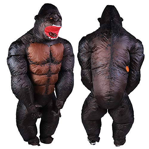 Yinhing X117 Costume Gonflable d'Halloween Costume de Gorille pour Adultes et Enfants, Conception Unique, Gonflage Rapide, Matériau en Polyester Doux et Léger pour les Fêtes, les Festivals (X117)