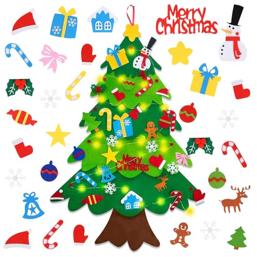 LOVEXIU Filz Weihnachtsbaum Kinder,DIY Weihnachtsbaum,Hängende Deko...