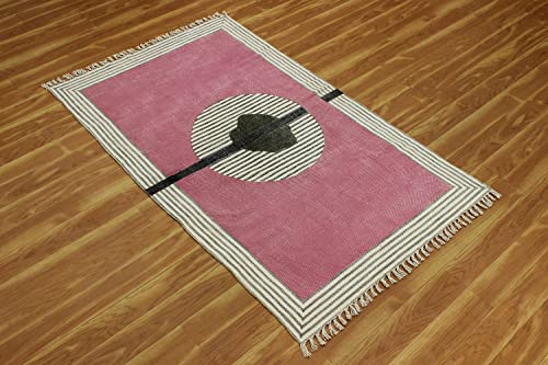 Tapis bohème coton lavable 1,8x2,4m résistant aux taches pour chambre