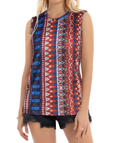 Image of Womens Tank Tops Summer Casual Sleeveless Top Loose Fit Basic Tunic Shirts
