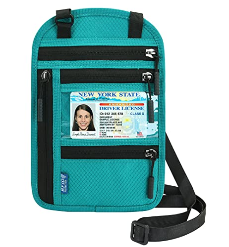 Image of Neck Wallet Lightweight RFID Blocking Waterproof Travel Pouch Passport Wallets for Women Men