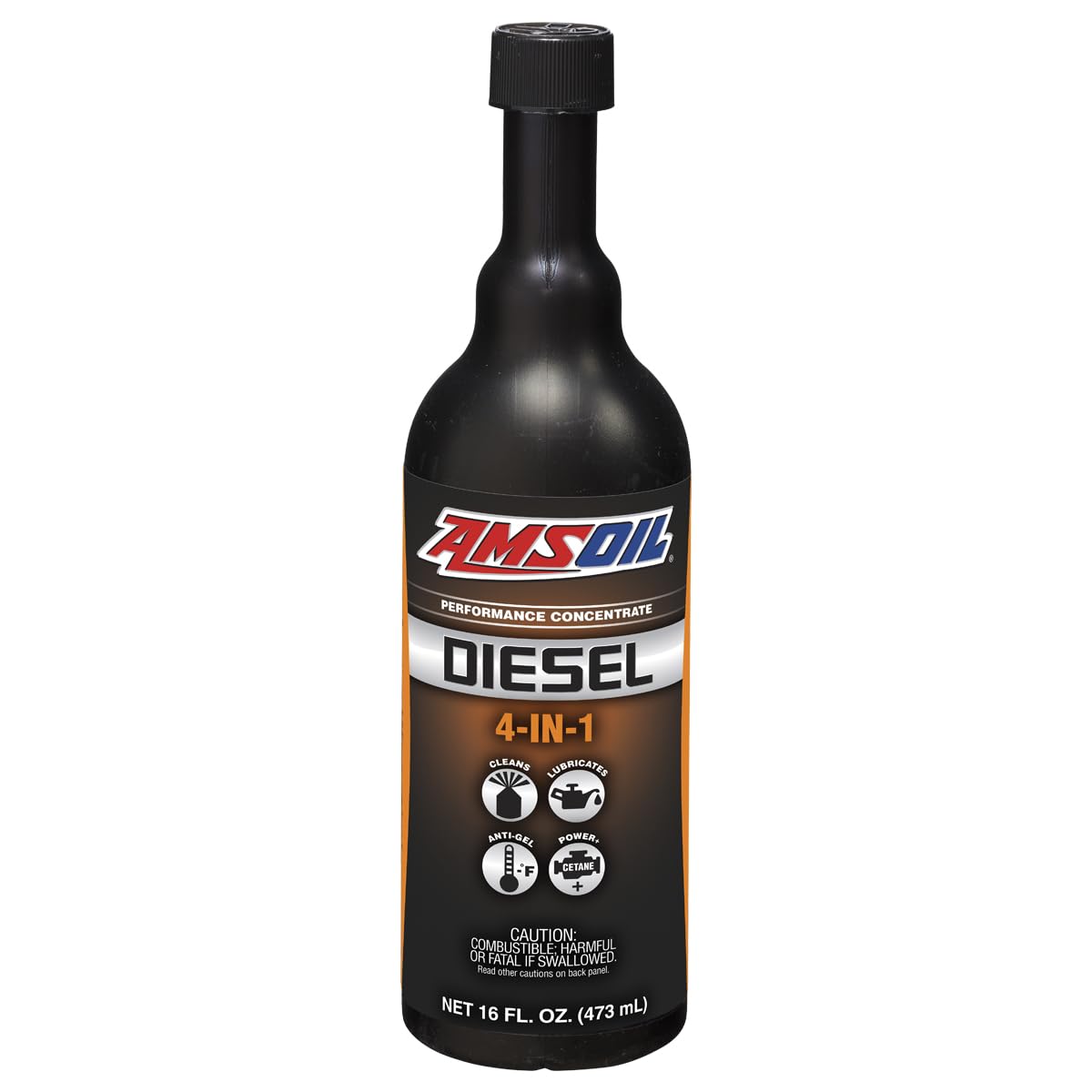 Amsoil Diesel All-in-One (4-in-1) Fuel Additive – Cleans Injectors, Boosts Cetane, Prevents Gelling & Improves Lubricity (16 oz Bottle)