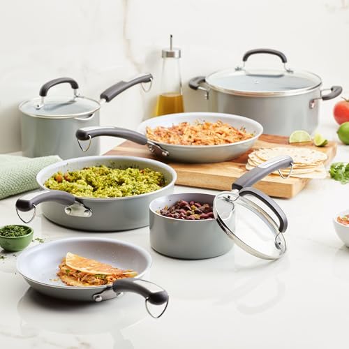 Farberware EcoAdvantage Ceramic Nonstick Cookware/Pots and Pans Set, 13 Piece - Gray - image 9