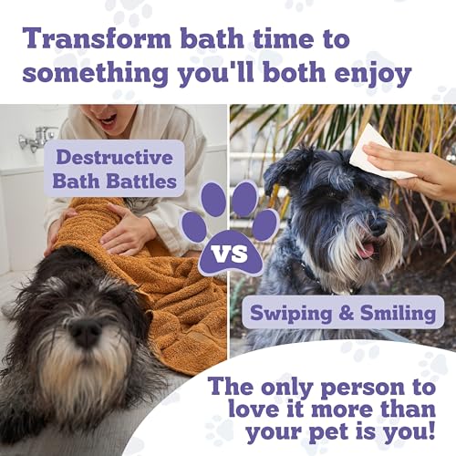 Pets XL Lavender Vanilla Pet Wipes-Deodorizing No Bath Cleaning for Dogs & Puppy Grooming | Ear, Face, Butt, Paw Wet Wipe | Enriched w/Aloe, Chamomile, Oat Amino Acids | Healthier Coat & Skin Pets XL Lavender Vanilla Pet Wipes-Deodorizing No Bath Cleaning for Dogs & Puppy Grooming | Ear, Face, Butt, Paw Wet Wipe | Enriched w/Aloe, Chamomile, Oat Amino Acids | Healthier Coat & Skin