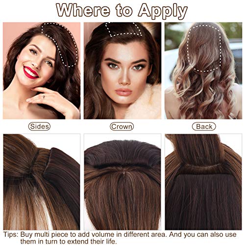 Reecho Thick Hairpieces Adding Extra Hair Volume Clip In Hair Extensions Hair Topper For Thinning Hair Women (5 Inch (Pack Of 2), Natural Black) #TOP5