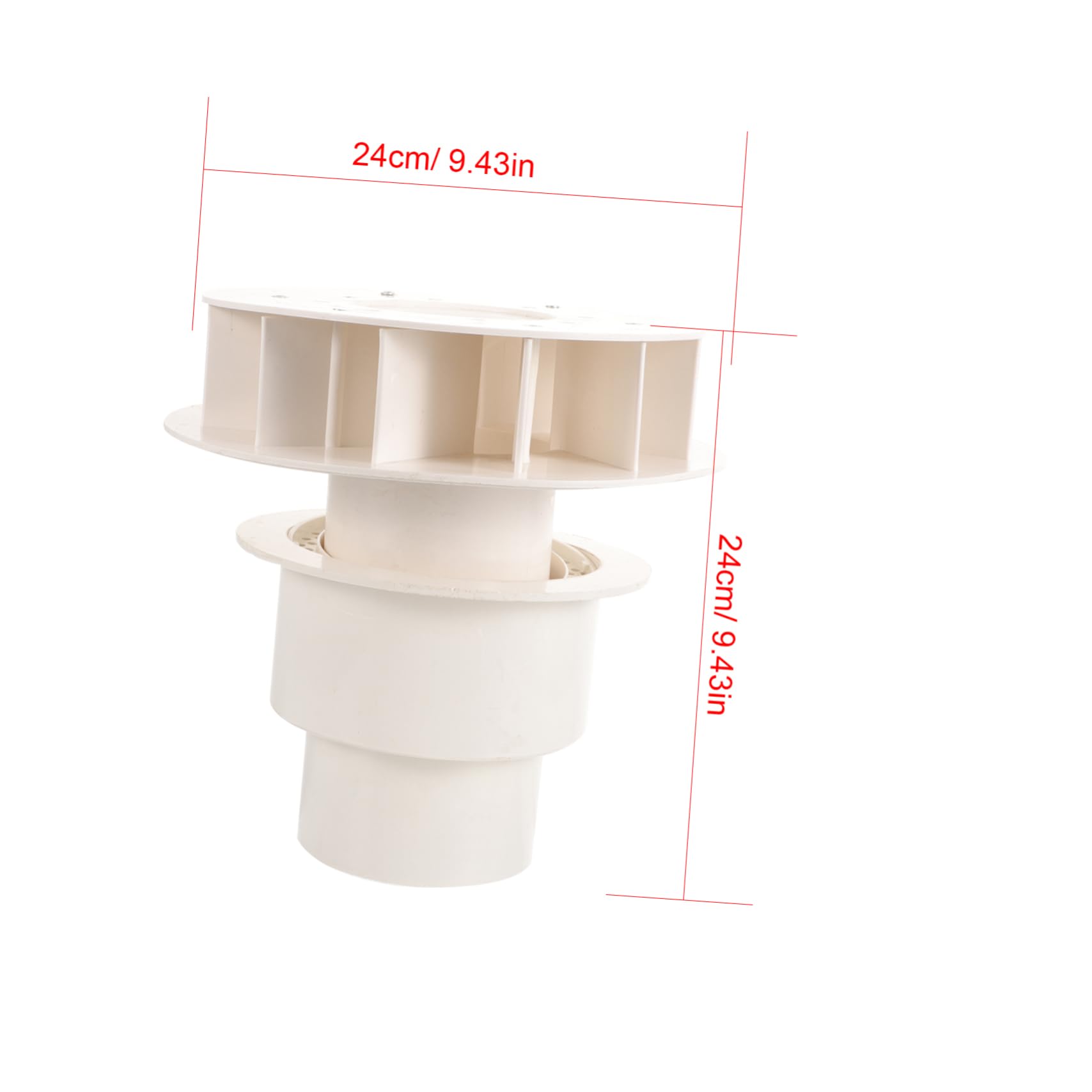 VILLCASE Filtro Colador de Bajante de Canalón de Lluvia Blanco de Pvc Principio de Sifón para Desagüe en Montaje en Techo o Pared Lateral