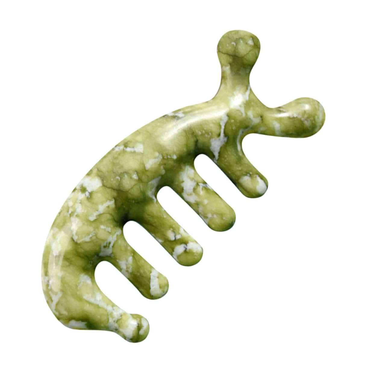 Gogogmee Jade Massage Comb Massager Tool Simple Massage Comb Handheld Massage Comb Creative Massage Comb Reliable Massage Comb Jade Craft Massage Comb Green