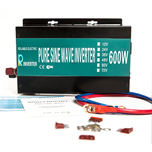 Pure Sine Wave Inverter 600Watt 12V DC to 120V AC Power Converter 1200W Surge - Thumbnail 6