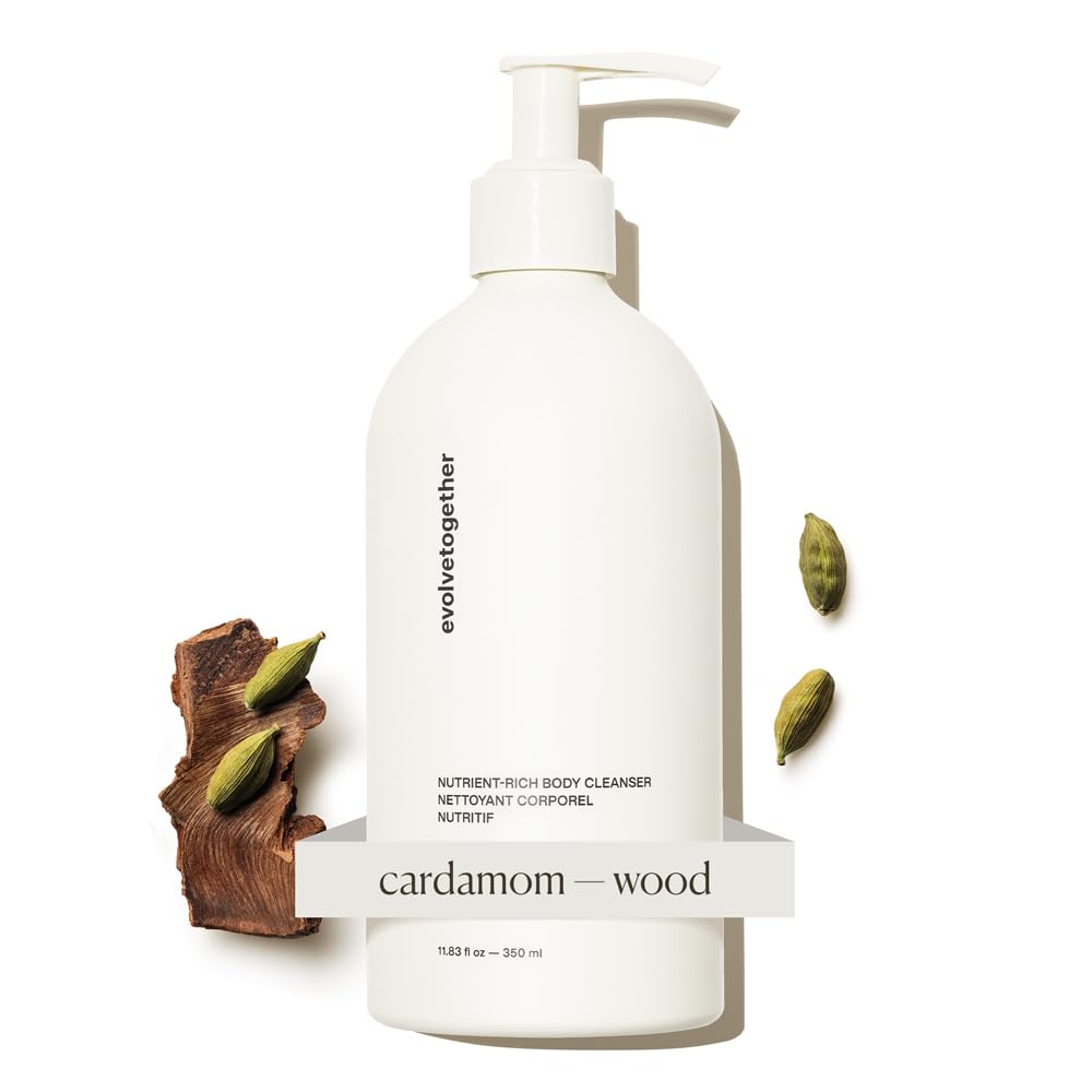 evolvetogether Nutrient-Rich Body Cleanser for Women Men Havana Cardamom Vetiver Cedarwood Cream-to-Oil Hydration Gently Cleanses Vegan Cruelty-Free Sulfate