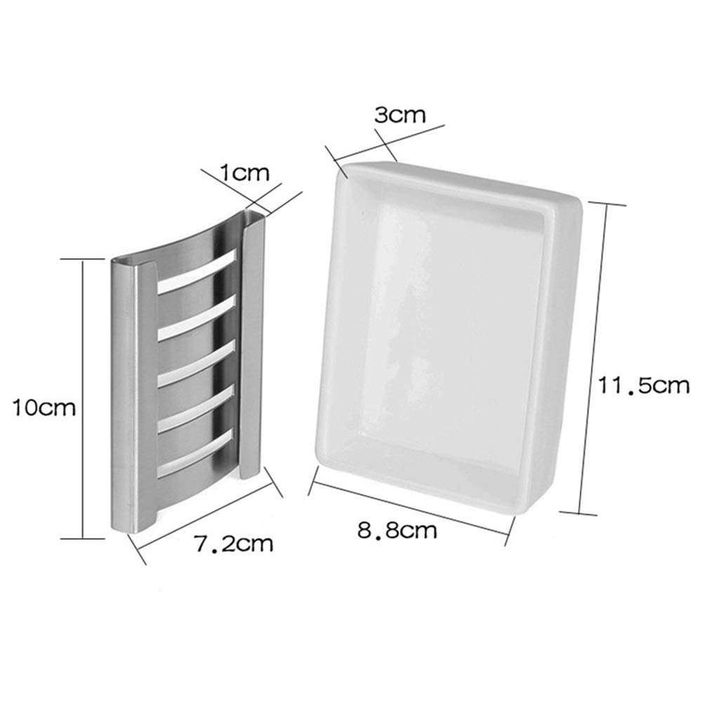 Portasapone In Acciaio Inox Per Bagno - Doppio Strato Drenante - Design A Strisce - Foto 5