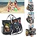 Mesh Beach Bag for Women Extra-Large Beach Tote Bag with Pockets Market Grocery & Picnic-Tote Travel Bag with Top Zipper