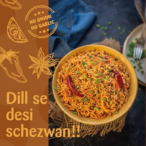 Image of Omas Fresh Jain We-Desi Schezwan Seasoning | No Onion, No Garlic Masala Best for Making Noodles, Pasta, Fried Rice, Nachos (70g)