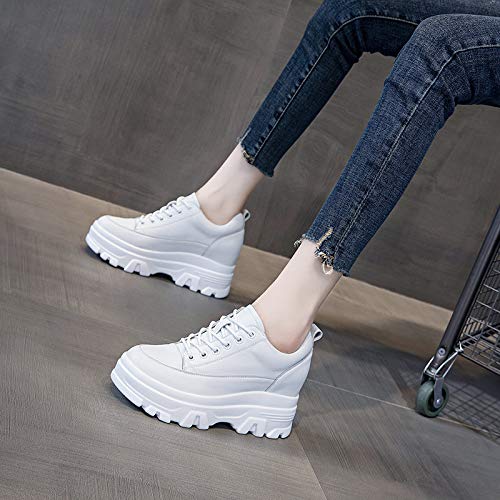 XOZO2021 new Songgao women's shoes women's 8cm thick soled genuine leather Student Korean version inner heightening sports style small white shoes