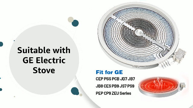 Image of Upgraded WB30T10155 12in Triple Radiant Surface Element Intended for GE Electric Stove, WB30T10155 Element Haliant 12 Trpl Replaces AP5791281 PS8754838, Fits for GE CES CEP PB9 PCB PS9 PSS JB8 Series.