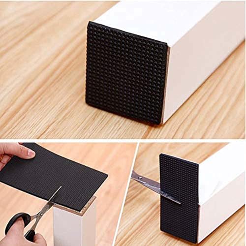 Image of CHUNZEXI Square Rubber Self Adhesive Square Felt Pads Non Skid Floor Protector Furniture Sofa Furniture Chair Balance Pad Noise Insulation Floor Bumper Color: Black - 48 Pcs