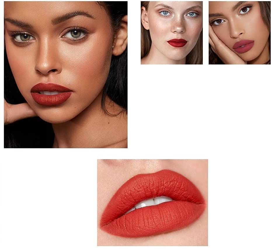 Image of Transfer-Proof Matte Lipstick Set, Waterproof, Long Lasting, Nude Shades, Liquid Smooth, Non-Stick, Professional- Pack Of 12Pcs