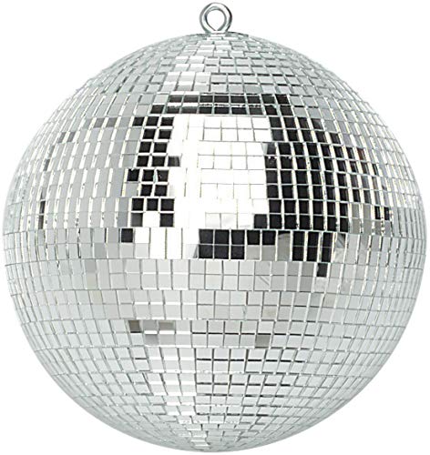 Image of Netagon Silver Mirrored Disco Ball with Hanging Ring Lightweight Ceiling Hanging Mirror Ball, Ideal for Disco Halloween Christmas Birthday Party Decor (200mm, 8")