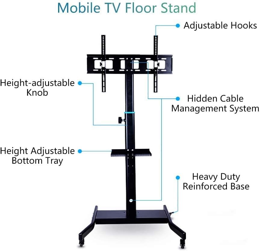Soporte móvil para TV con ruedas y altura ajustable miniatura 3