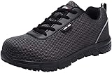 RESPIRABLE Y CÓMODO: El material superior de nuestros zapatos de seguridad está hecho de malla transpirable, que hace que su pie esté fresco y seco.