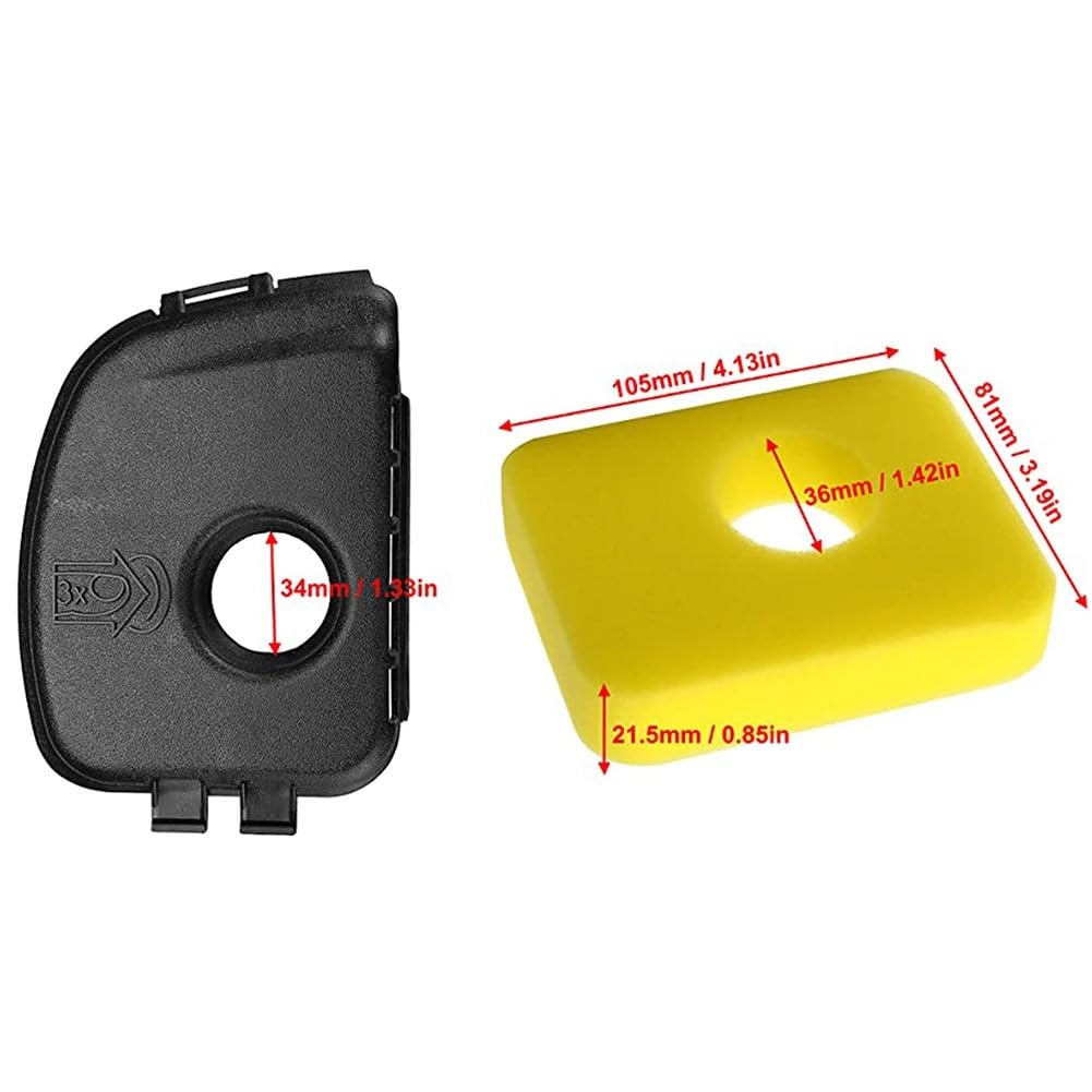 8 Piezas for Motor de cortacésped BS 500E y BS 450E. Mantenimiento del césped. Piezas del Motor de cortacésped. Filtros de Espuma. Base del Filtro de Aire.
