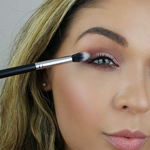 Eyeshadow Blending Crease Makeup Brush - Beauty Junkees Duo Fiber Synthetic Make Up Brushes, Blend Diffuse Cream Powder Eye Shadow, Undereye Concealer, Color Correcting Cosmetics, Vegan Cruelty Free #TOP1