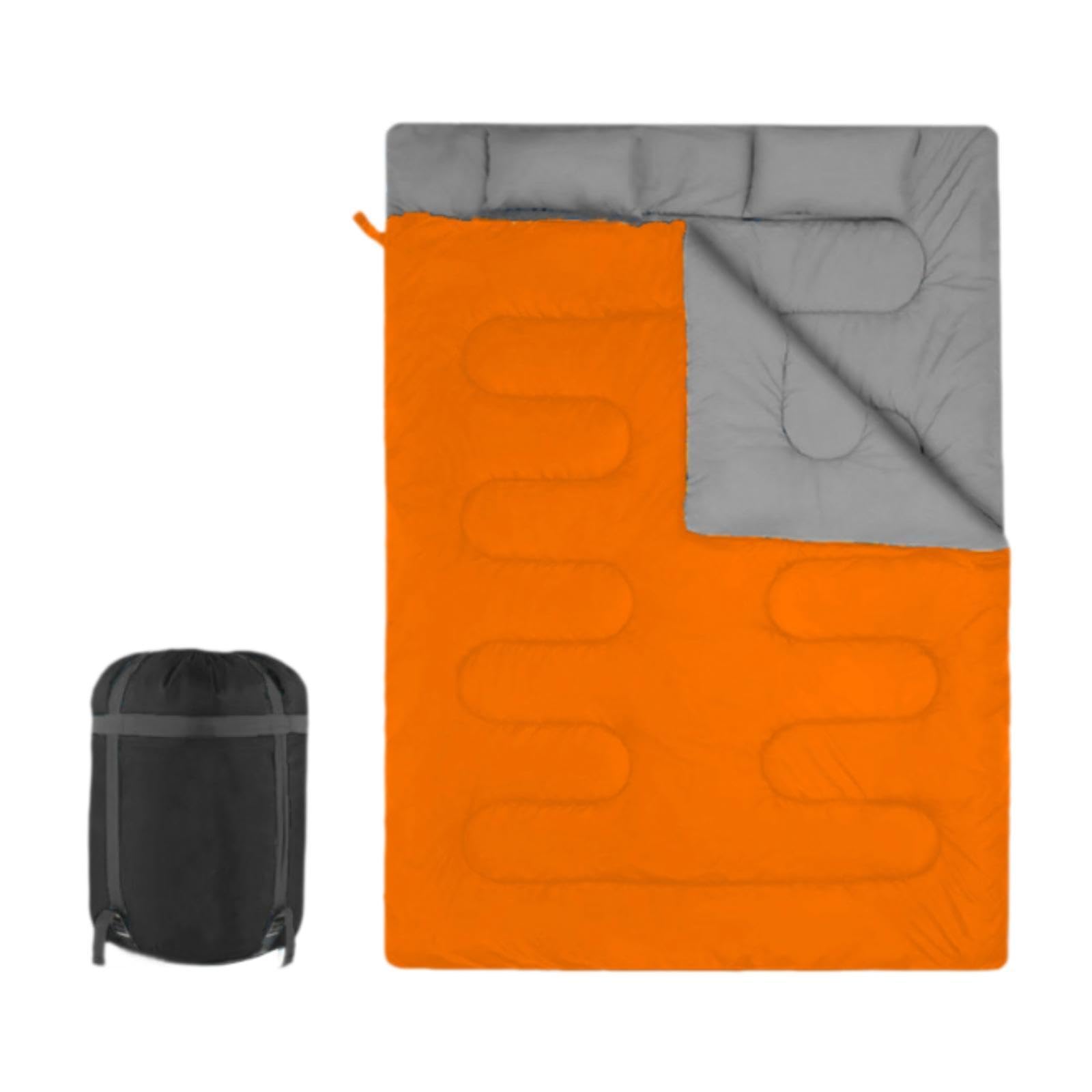 Outdoor Double Sleeping Bag 2 Person Cover Warm Camping Sleep Bag for Indoor Orange | Sleeping Bags | Outdoor Sleeping Gear | Camping & Hiking | Outdoor Sports-image-34