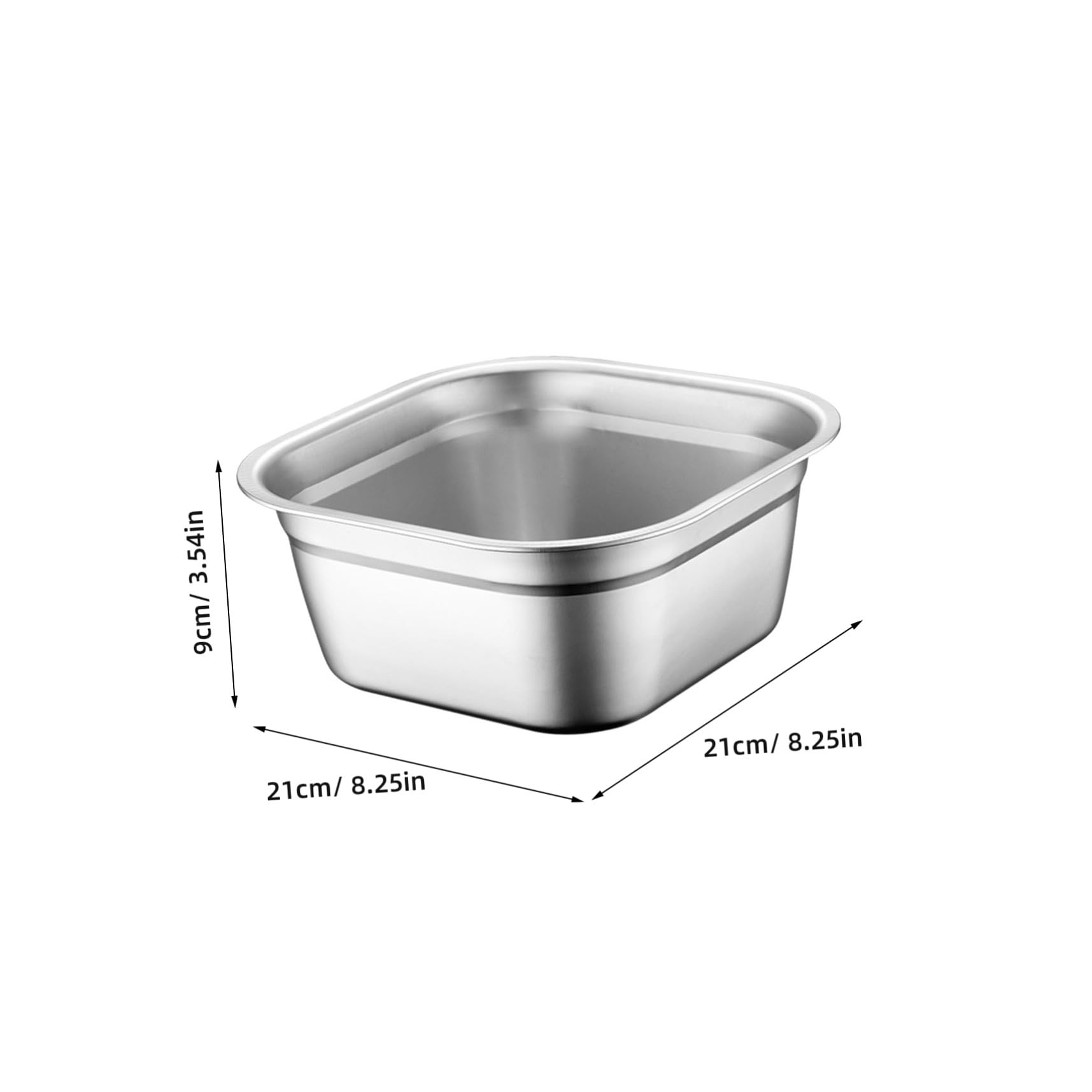 21 cm Edelstahl-Rührschüssel – stapelbare quadratische Schüssel für Teig Eier & Familienkochen – langlebig, vielseitig, Küchenzubehör zum Backen und Vorbereiten von Mahlzeiten