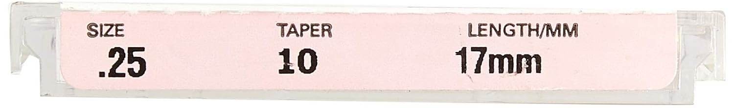 830-0257 K3 NiTi Endo File, 0.10 mm Taper, Pink Taper, #25 Tip Size, Red Tip Color, Nickel-Titanium, 17 mm Length (Pack of 6)
