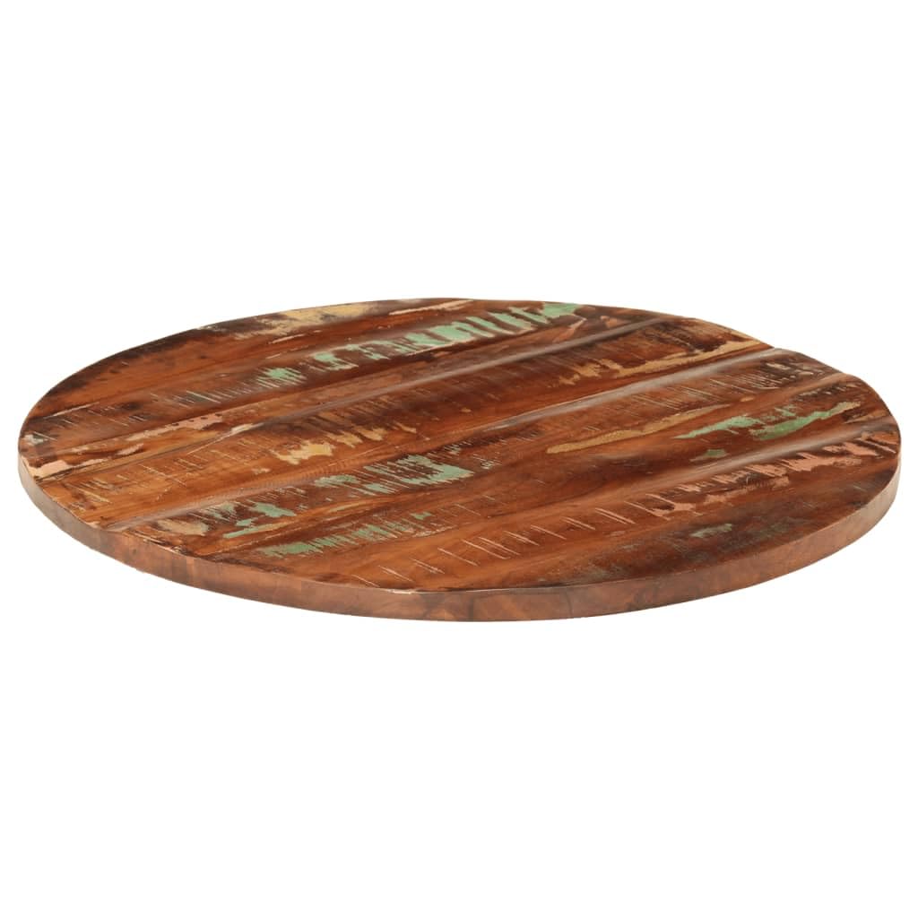 vidaXL Tischplatte, Holzplatte Platte für Tisch Esstisch Couchtisch, Ersatztischplatte Rund, Massivholzplatte, Ø 80x2,5cm Altholz Massiv