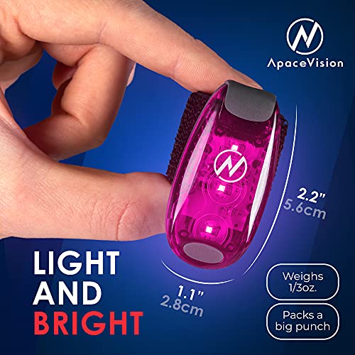 Image of Running Belts Pink: Apace Vision LED Safety Light (2 Pack) with Bonus Items - Clip On Strobe / Running Lights for Runners, Dogs, Bikes, Walking and More
