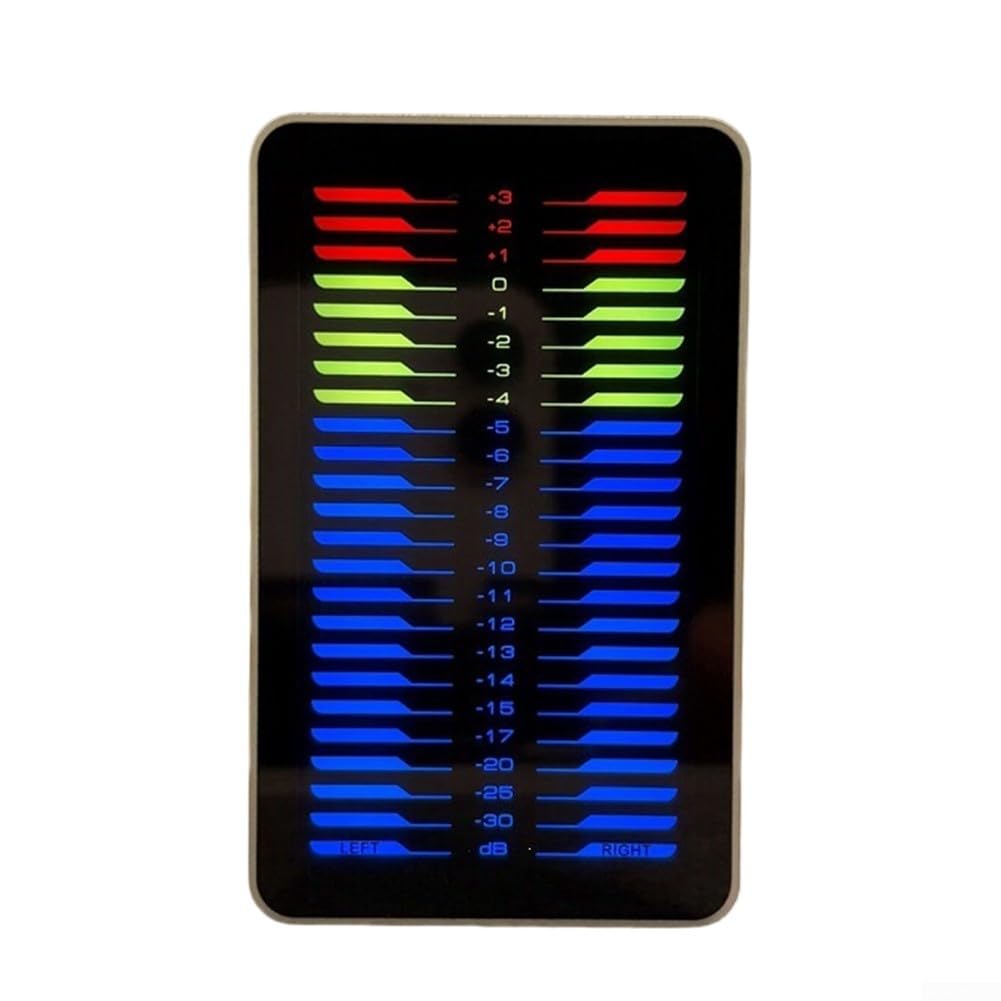 Indicatore di livello audio a LED a doppio canale Musica per display spettro | Musica per visualizzazione spettro Adattatore splitter audio, alimentazione USB-C, per monitoraggio da studio e per il