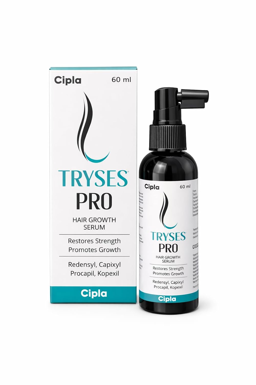 Cipla Tryses Pro Hair Growth Serum with Redensyl, Capixyl, Procapil, Kopexil, Restores Strength, Promotes Growth, 60ml, Li
