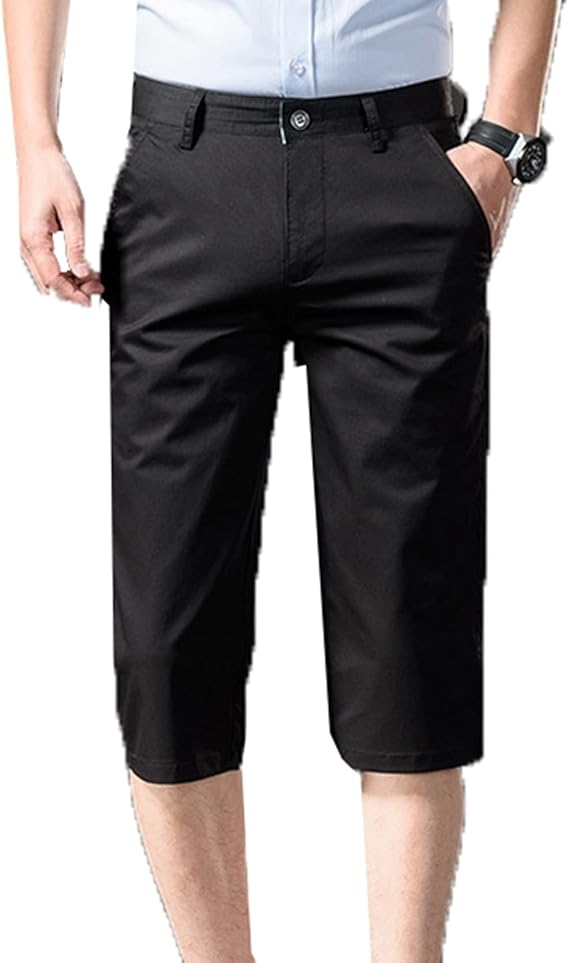 Amazon チノパンツ メンズ 7分 ショートパンツ ハーフ イージーパンツ スーツパンツ スリムフィット ボトム ストレッチ 無地 チノパン 父の日 プレゼント 通勤 ビジネス スキニー 紳士 社会人 サラリーマン 夏 ショートパンツ 通販