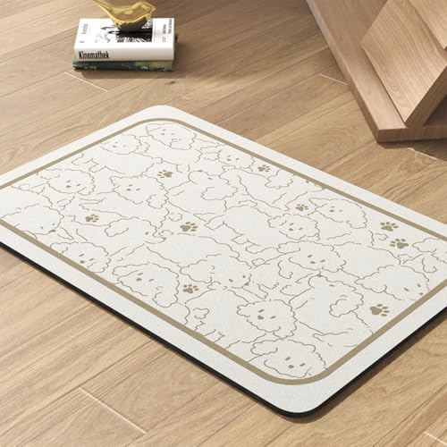 Image of Pet Feeding Mat-Absorbent Dog Mat for Food and Water Bowl-No Stains Quick Dry Water Dispenser Mat-Dog Accessories Pet Supplies-Bowl for Messy Drinkers