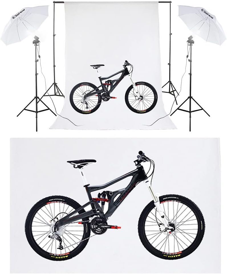 LEADZM Hintergrund Fotostudio Set, Greenscreen Set 2Mx3M Fotoschirm Fotoleinwand Fotografie Lampenstativ Greenscreen mit 135W LED Fotolampe