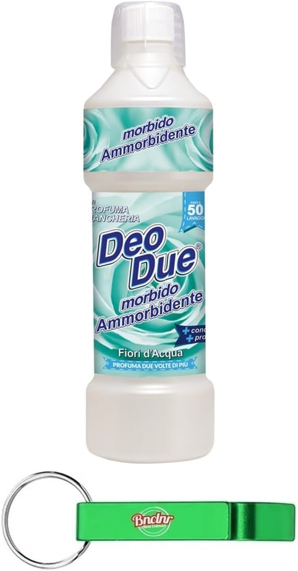 12x DEO DUE Ammorbidente Concentrato Fiori d'Acqua, Konzentrierter Weichspüler Wasserblumen, ideal für alle Kleidungsstücke, 50 Wäschen 1Lt + Beni Culinari Kostenloser Schlüsselanhänger