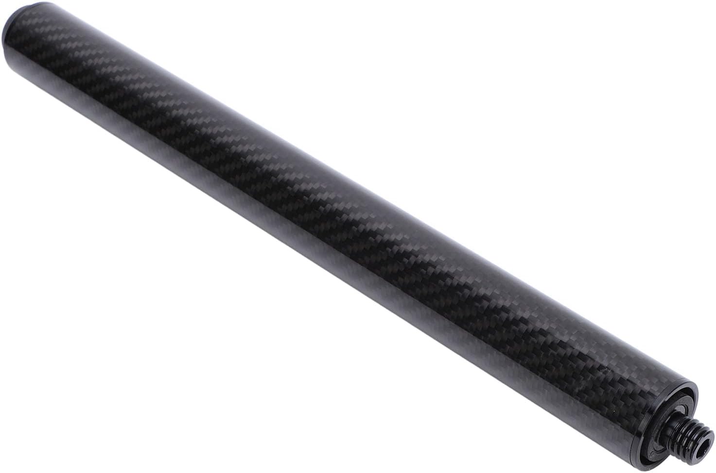 12 Inch Carbon Fiber Pool Cue Extender | Weighted Billiard Accessory for Control & Stability | Quick - Connect Extension with Rear Plug