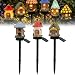 Qudgl Tale Mushroom Solar Powered Garden Lights, Cottage Waterproof LED Outdoor Mushroom House Statue Lamp, Resin Landscape Pathway Light for Yard Patio Lawn Flower Bed (3Pcs-F)