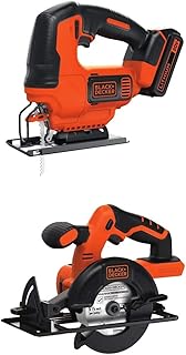 BLACK+DECKER BDCCS20B 20-volt Max Circular Saw Bare Tool, 5-1/2-Inch with BLACK+DECKER BDCJS20C 20V MAX* JigSaw with Batte...