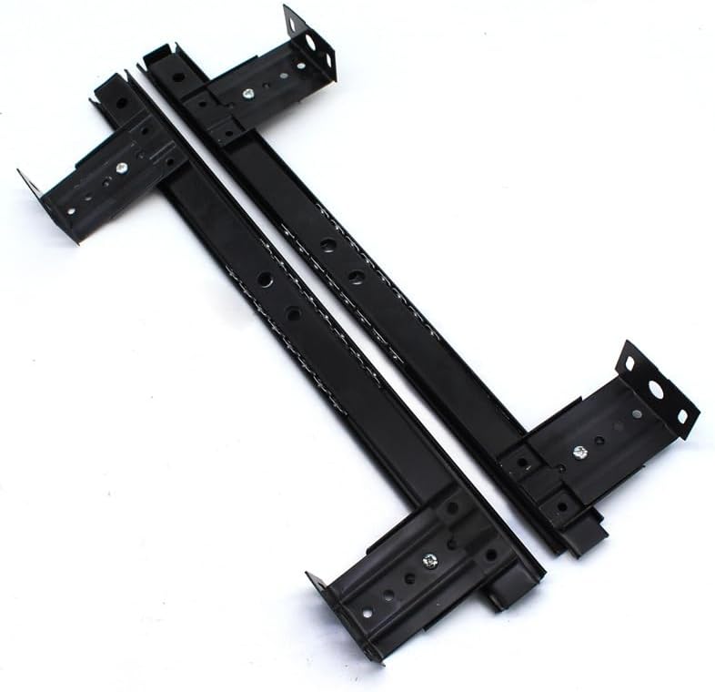 Mute Ball Bearing Pull Out Tray Adjustable Hanging Bracket Suspension Track Guide Rail Fold Telescopic Drawer Runners Black