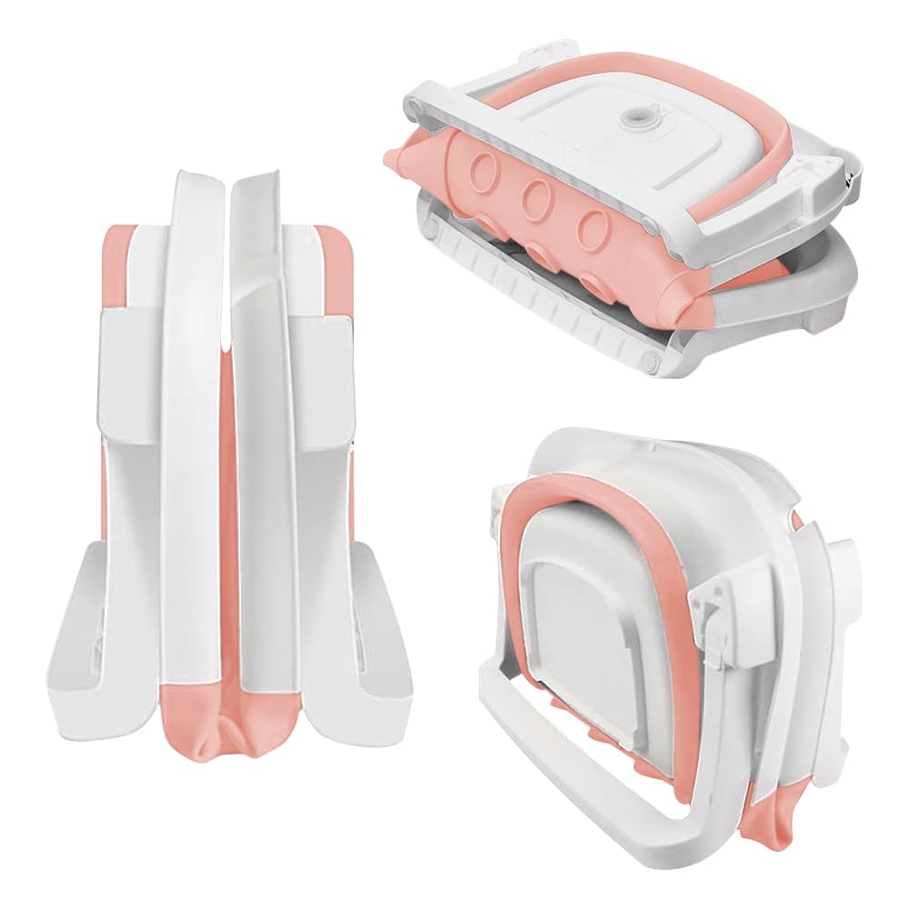 Bañera Bebe, bañera plegable para bebé, cojín para bebé, plegable, para recién nacidos y con una alfombra antideslizante y agujeros de drenaje (rosa)