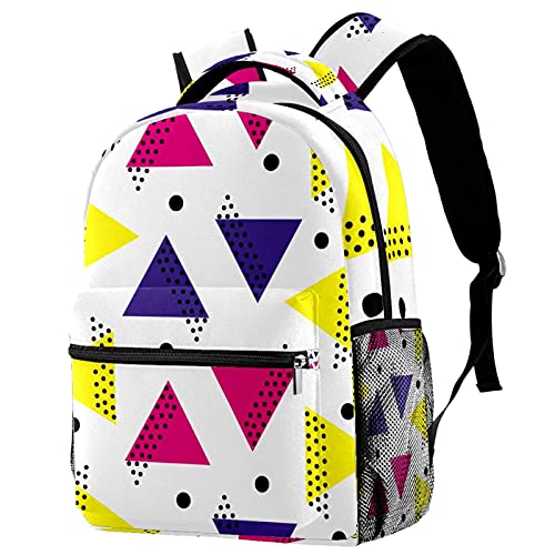 Sac à dos de voyage coloré à motif géométrique pour l'école et les sorties des enfants