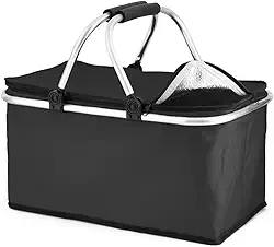 Bolsa Térmica Dobrável Cesto Grande De Piquenique 30l Viagem