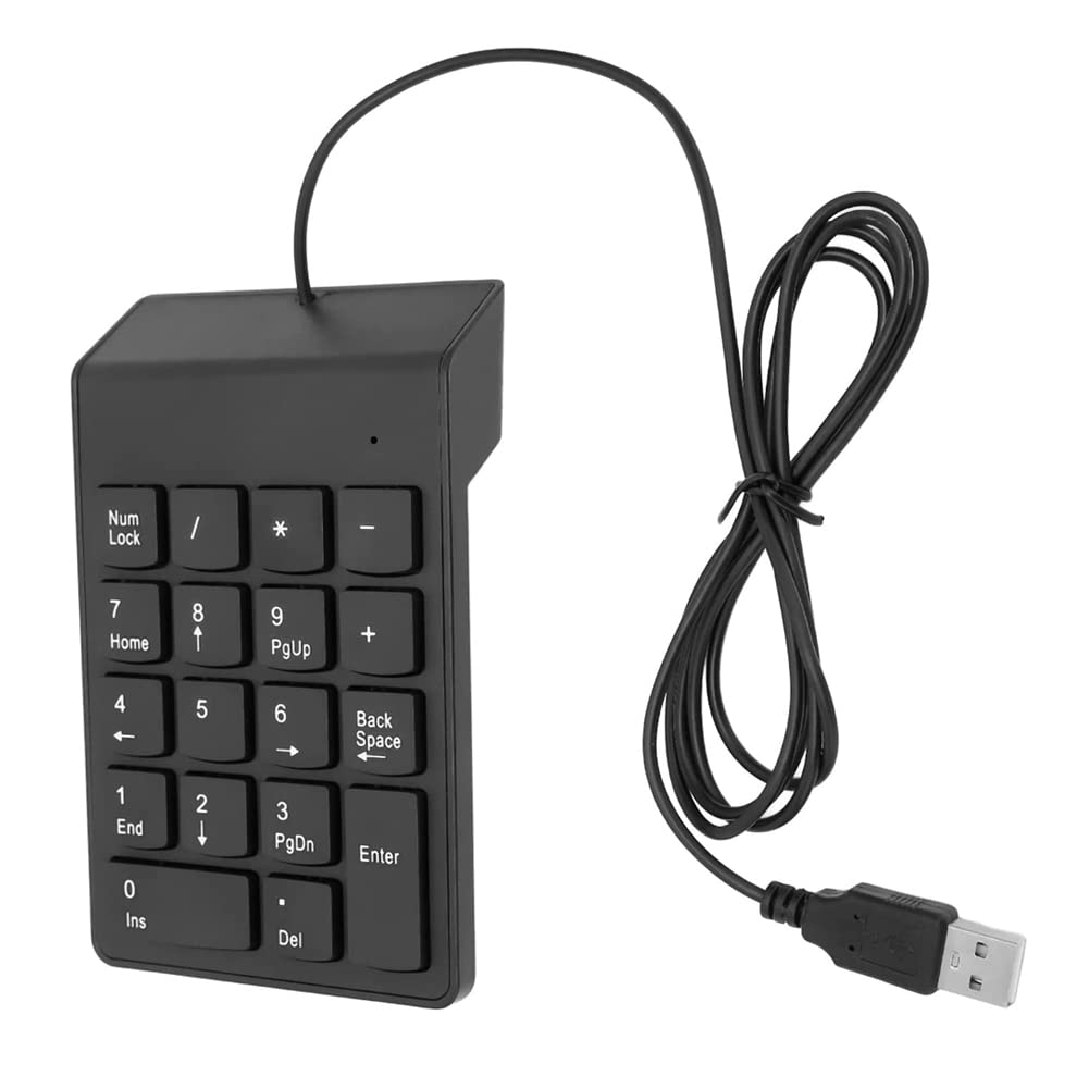 Digitara Wired Numeric Keypad, Ultra Slim Number Pad with 18 Keys, USB2.0 Wired Numeric Keypad Portable Nonslip Number Pad Wide Compatibility USB Numpad for Financial Accounting (0034)-image-23