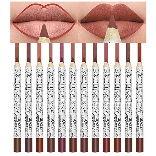 Niceface Lip Liner Pencil Set,12 Color Matt Smooth Waterproof Lip Pencil Set Lip Pencil Set, Natural Long Lasting Makeup Lip Liners #TOP15