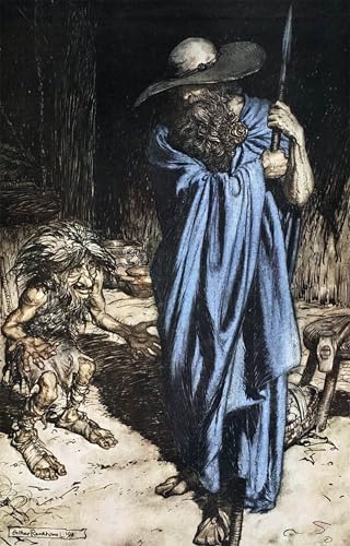 Arthur Rackham Mime et le vagabond impression toile grand format décoration salon