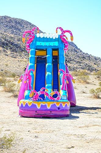 JumpOrange 19' Mystery Jungle Commercial Grade Water Slide with Detachable Deep Pool for Kids and Adults (with Blower), Outdoor Indoor, Wet Dry Use, Tall Waterslide Inflatable