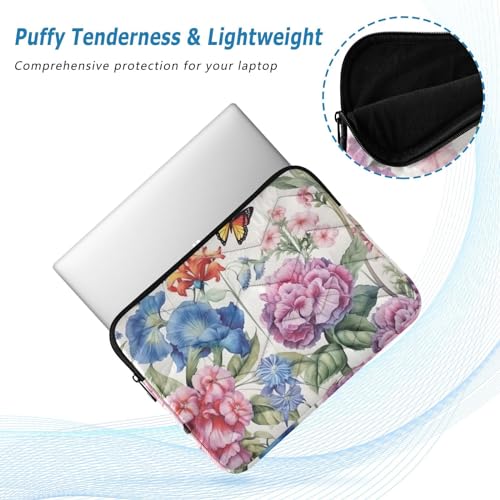 Funda para portátil de 13-14 pulgadas con diseño de flores y mariposas miniatura 5