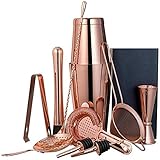 11 juegos de cócteles con todo incluido: nuestro juego de agitadores Boston contiene agitadores de 530 y 830 ml. Tres tipos de filtros: filtros Hawthorne y Fine Mesh para hacer varios tipos de cócteles; La medida exacta de 2 onzas (60 ml), 1.5 1 onza (45 ml), 1 y 0.5 onzas se puede utilizar para preparar varias bebidas.